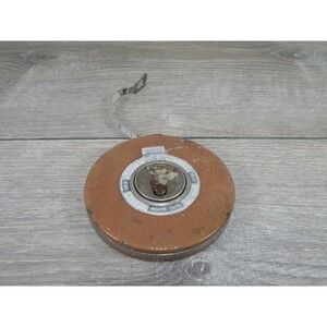 Vintage Eureka 100 FT White Tape Measure Surveying Equipment Elizabeth NJ USA